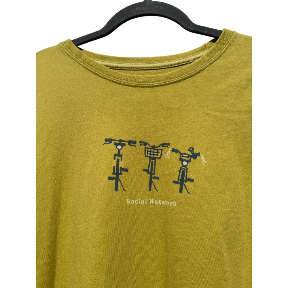 Life is Good Shirt Women's Large Green Social Network Long Sleeve